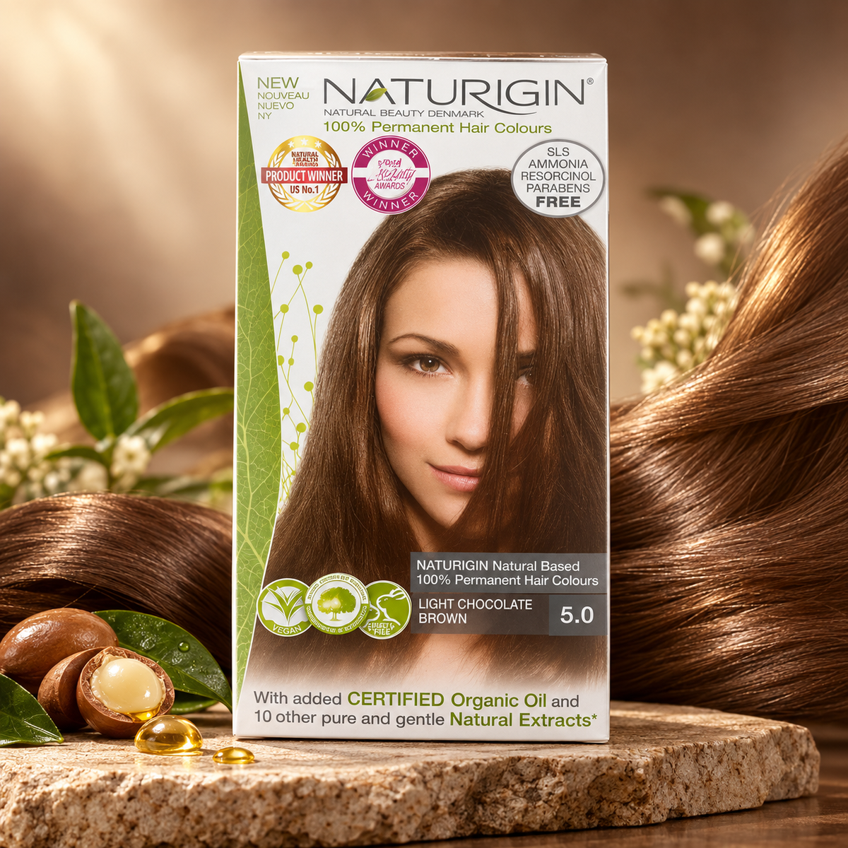 NATURIGIN Permanent Hair Colour 5.0 – Light Chocolate Brown